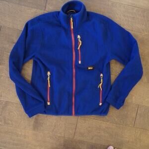 VTG REI Long Sleeve Full Zip Fleece Jacket Blue Kids Size Large